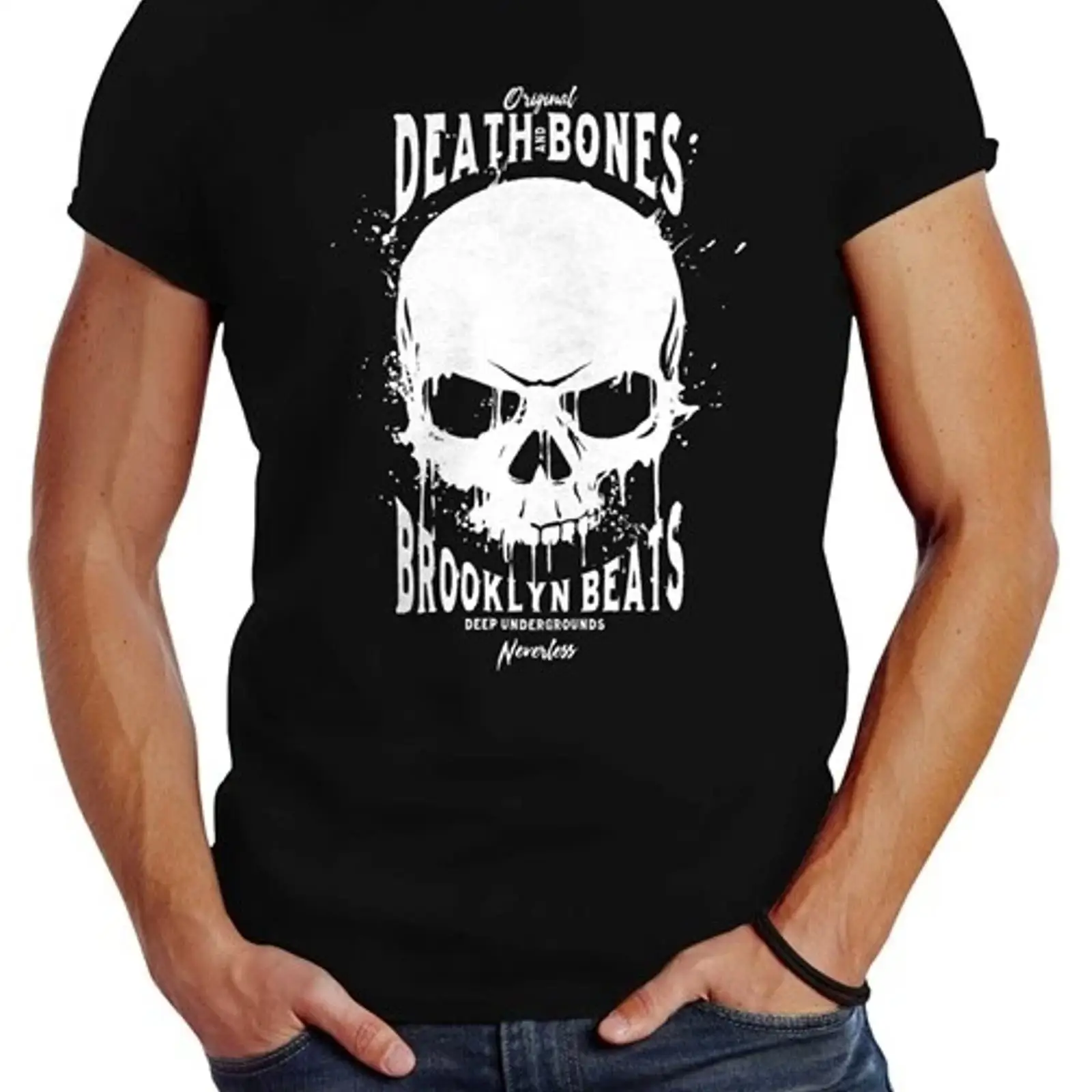 Herren T Shirt Skull Death and - огляд і ціна Vintage Fashion Herren