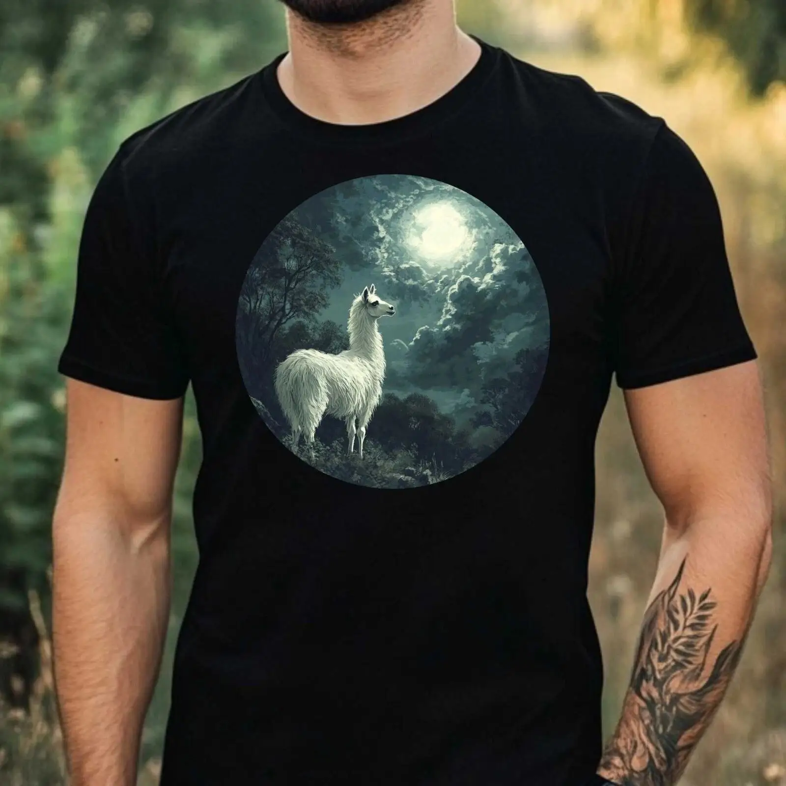 T Shirt Herren Alpaka im Mondl - огляд і ціна Vintage Fashion Herren